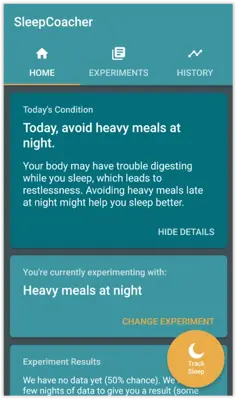 SleepCoacher android App screenshot 1