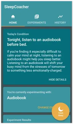 SleepCoacher android App screenshot 2